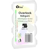 Overlock Sewing Thread 4 Spools White 9000 Yards NE 40/2 100% Polyester Sewing Machine Thread 2884