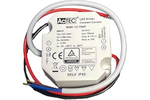 A2ZWORLD Sterownik LED, prąd stały, 12 W, 700 mA, 8-17 V, mini zasilacz do pasków LED, IP65