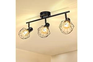Aigostar Lampada da soffitto a 3 faretti a LED interni da soffitto E14, Applique faretti da soffitto orientabili, plafoniera a soffitto a LED, per camera da letto, soggiorno, corridoio, decorazione da