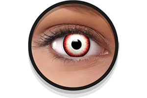 FXEYEZ Lentilles Halloween Blanche, SANS CORRECTION, 2pcs 1 Paire - Déguisement en UNDEAD ZOMBIE - Blanc, Lentilles de Contact pour Halloween