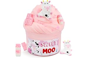 MJUTHY Butter Schleim Kinder, Erdbeerkuh Slime Kit, Fluffy Schleim-Partygeschenke für Mädchen Jungen, Sensorisches Schleim Spielzeug, Weihnachts Hallowmas Geschenk Nicht Klebrig Sauber Stressabbau