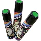 Colour Hair Spray for Festivals and Carnival - Various Colours, 100 ml, Long Lasting Green