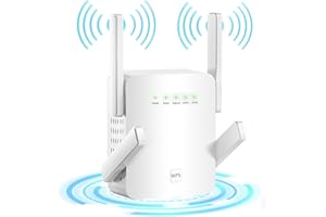 CUSTOM CATCH WiFi Extender Booster - Wifi Extender, WiFi Booster Range Extender Covers Up to 5000sq.ft and 50 Devices with Ethernet Port & & 4 Antennas, Internet Booster Home Wireless Signal Booster - White