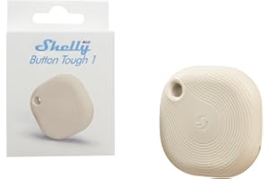 Shelly BLU Button Tough1 Elfenben - Bluetooth-ansluten universell fjärrkontroll, IP54-skydd, larm och räckvidd 10 till 30 m