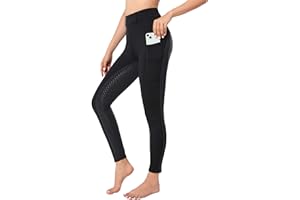 HAVIDETO Reitleggings Damen Vollbesatz mit Handytasche, High Waist Reithose Damen Mädchen Stretch mit Gürtelschlaufen