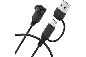 OUMIDA 2 in 1 USB C Charging Cable for Garmin Watch Charger, 0.3M/0.98FT USB Charger Power Cord for Garmin Fenix 8 E 7 7X 7S 6 Solar,Forerunner 970 965 955 945 570 265 255 245 165 55,Vivoactive 6 5 4