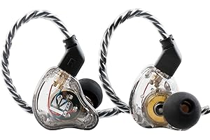 keephifi KBEAR KS1 In-Ear-Monitore,IEM kopfhörer KBEAR Earbuds Single DD Wired Earphone Studio Earbuds IEM Earphones in Ear Headphones for Musicians Drummer Singers (klar,kein mikro)