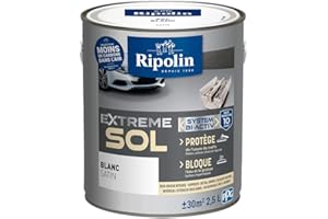 RIPOLIN - Peinture Sol Intérieur & Extérieur Extrême - Haute Résistance - Blanc Satin - 2,5 Litres