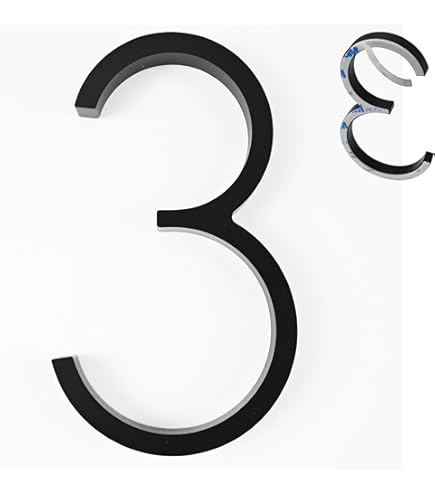 Acier Inoxydable Numéro De Maison 20 Cm Grand 6 Brossé 3D Arial