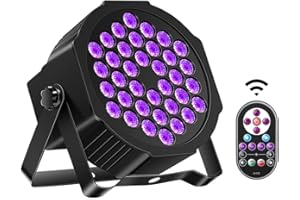 Black Lights, DELIBANG 72W LED UV Par Light DMX512 with Remote Control for Halloween Glow Fluorescent Party Bedroom Game Body Paint Stage Lighting