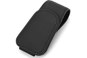 Jinpojun Porte-Lunettes de Voiture, Support de Lunettes de Soleil pour Véhicule, Magnétique en Cuir pour Pare-Soleil, Voiture Accessoires de Voiture, 9.5 x 4.5cm