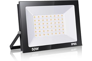 loyal Projecteur LED 50W 5000LM Super Lumineux Spot LED Extérieur, 6000K Blanc Froid Éclairage de Sécurité D'extérieur, IP65 Imperméable LED Lumière de Sécurité Pour Terrasse Jardin Garage Cour