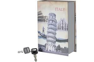 Valex Cassetta Portavalori a forma di Libro, Serratura con Chiave, Cassetta di Sicurezza Portatile, Salvadanaio, 2 chiavi incluse