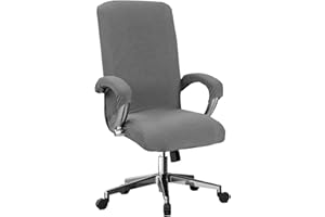DAELESR Coprisedia Ufficio Elasticizzato Split, Fodere Coprisedia da Computer Universale, Coprisedili Rimovibile Girevoli Lavabili, Rivestimento per Sedia da Gioco, Copertura per Sedia Rotante (grigio)