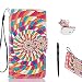 Produktbild Honor 5C Hülle, Honor 5C Schutzhülle Leder Hülle, Alfort 3 in 1 Flip Wallet Fashion Design Dual Use Falten Premium PU Leder Tasche Case Cover Folio Mappen Kasten Abdeckung für Huawei Honor 5C 5.2" Smartphone Funktion Unterstützte Telefone mit Farbe Wirbel ( Farbe ) + Netter Staub Stecker + Alfort Schwarz Stylus Pen