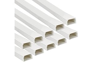 Jandei - Pack x10 Canaleta Blanca para Cables PVC. Organización y Protección del Cableado 1 Metro Longitud (25x40mm)