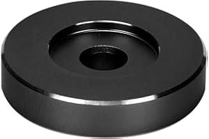 PUSOKEI Adapter 45 obr./min, winylowy odtwarzacz płyt kopułkowych, adapter 45 prędkości i gramofon, adapter gramofonu, duży otwór, arkusz konwersyjny, winylowy, czarny adapter zaciskowy do większości