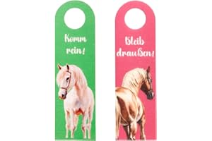 Bingqiling 2 Stück Bitte nicht Stören Schild, Türschild Kinderzimmer, Türanhänger Teenager, Türschilder, Nicht Stören Türschild aus Filz, Geschenke für Teenager, süßen Pferde Türhänger