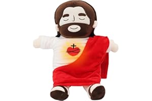 RDCIRP Jouet en peluche Jésus, poupée en peluche respirante de Jésus avec musique et lumières, poupée en peluche apaisante Respira for soulager l'anxiété, oreiller en peluche for garçons et filles, cadeaux(r