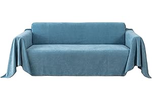 VanderHOME Antideslizante Fundas de sofá Ajustables Impermeable Cubre Sofá Protector Extraíbles Almohadilla para sofás Protector de Mascotas 180 * 420cm-Azul Claro