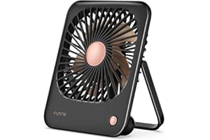 Funme Tischventilator Batterie 3000mAh für Frauen mit [Geschenkset] 180°/ 3 Geschwindigkeiten/Tragbarer Ventilator akku Sehr Leise Starkem Luftstrom Klein Neigung für Frauen Makeup Büro Reisen Gifts
