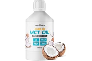 Keto-Pro Fuelled by FAT MCT Oil C8 500ml | 99.9% Pure C8 MCT | Suitable for Paleo & Vegan Diet | Gluten & Palm Oil Free | Triple Distilled Extraction
