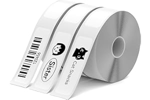 SIRRBTER Label Maker Tape, Waterproof DIY Self-Adhesive Labels, 12x40mm Compatible for Both Label Printer, Suitable for Home/School/Office Name Price Shelf Life Classification Labels - 3 Roll (White)