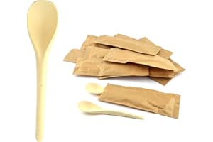 DUE ESSE S.N.C. DI SABATINI ALDO & C. PZ 200 CUCCHIAINI CM 12 COLOR AVANA BIODEGRADABILI COMPOSTABILI INCARTATI SINGOLARMENTE PER APERITIVO APERICENA E HAPPY HOUR, PER GELATO E YOGURT CUCCHIAIO BIO