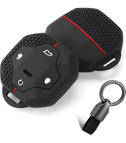 Chery Jetour T2 Traveler 2023-2024 Key Fob Case Cover – 4 Button Remote Control Shell, Black & Silver TPU, Protective Keyless Entry Holder With Keychain