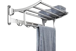 Candora Stainless Steel Wall Mounted Bathroom Towel Rack Brushed Towel Shelf Towel Holder Hotel Rail Shelf Storage Holder