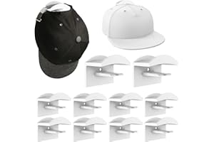 ZEBETTER-HSC 10 Stück Selbstklebende Huthaken, Cap Halterung Wand Kappen Halterung Hutaufbewahrung Huthalter Selbstklebende Hut-Organizer für Verschiedene Mützen, Kopfhörer, Schals, Taschen, Schlüsselanhänger (2)