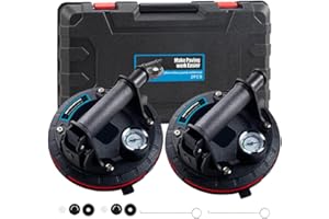 YUENGJGI 2 Pack 8" Sollevatore di Vetro con Manometro Sollevatore a Vuoto, Potenti Ventose per Vetri Pesanti, Piastrelle, Ventose per il Settore della Movimentazione dei Materiali (Carico Circa 150kg/330lbs)