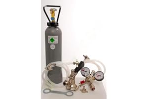ich-zapfe Paquet d'accessoires 2 avec raccord Plat, 7mm ! Tuyau de bière et 2,0 kg de CO2 pour 1 Ligne tireuse a bieren