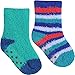 Baby Boy's Super Soft & Fluffy Cozy Gripper Socks (2 Pair Pack) (UK Infant Shoe 3-5.5 (Euro 19-22), Ocean Blue)