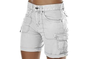 Buetory Women's Hiking Cargo Shorts Lightweight Summer Workout Bermuda Shorts Outdoor Casual Cotton Athletic Travel Shorts