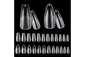 INTOBAS 240 x American Nail Caps, False Nails Almond & Ballerina Short, Gel Capsule x American Pose, 20 Sizes Artificial American Nail Capsule Full Coverage