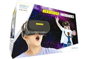 Heromask VR Headset + Maths Games (Boys&Girls 5-12) — Fun Gift to Practice Addition, Times Tables & More with Virtual Reality — Surprise kids with this Educational Toy!