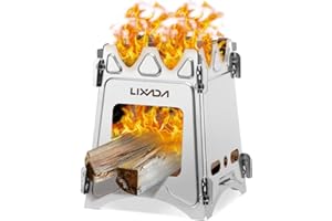Lixada Rechaud Bois Poêle à Bois Mini Pliable Réchaud de Camping Hobo Poêle pour Pique Nique BBQ Camping Randonnée Voyage