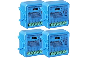 Good wife Interruttore Relè WiFi, APP Controllo, Modulo interruttore della luce intelligente 2 Gang,Compatibile con Alexa e Google Home, Interruttore Luce Switch 2-Way 220v, 2.4G WiFi 4pcs