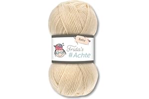 Frida's Wollhaus Frida's - Gomitolo di lana per bambini, 100 g, 66 colori (01 | Crema)