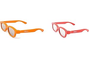 Ultra 1 Red 1 Orange Childrens Passive 3D Glasses Kids for Use with all Passive TVs Cinema Projectors and RealD Films Movies Circular Polarised 3D Glasses Passive Kids Movies Cinema 3D Glasses