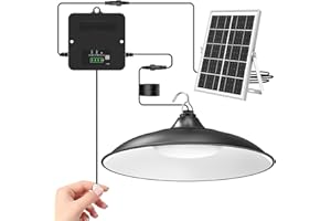 CLAONER Solar Shed Light Indoor Outdoor, Solar Pendant Light with Pull Cord Switch, 2000LM Daytime Available, 3 Lighting Modes, IP65 Waterproof for Gazebo, Garage, Workshop, Building Project