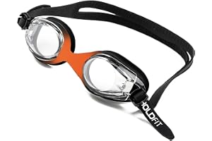 Boldfit Swimming Goggles for Men & Women with Adjustable Strap Anti Fog Goggles for Swimming Men Swimming Goggles for Women Air Tight Swim Goggles UV Protection Training Swim Goggles - BlackOrange