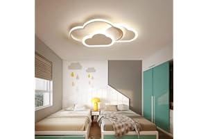 GUANSHAN Plafonnier 3D Led Créatif Nuages Stéréoscopiques Plafonnier Éclairage pour Garçons Filles Chambre Maternelle, Lumière Blanche Chaude, 32W