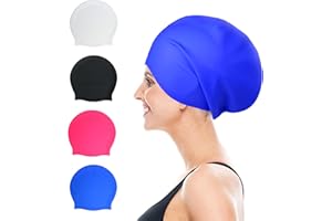 OKTAYOCUM Extra Large Silicone Swimming Hat for Long Hair, Weaves, Braids, Afro - Adult Waterproof Swim Cap