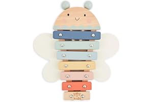 Just Bee Kids Wooden Dragon Fly Xylophone with Beaters | Montessori-Inspired Interactive Musical Toy | Plastic-Free | Safe Smooth Edges for Toddlers & Children (12+ Months)