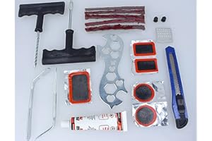 CARALL Kit Riparazione Gomme Moto Auto e Bicicletta, Attrezzi di Riparazione Pneumatici, per Riparazione di Forature