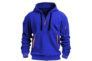 MEDUOLA Sudadera con Capucha para Hombres Suéter con Cremallera de Manga Larga Sudaderas de Color Sólido Grueso Cálido