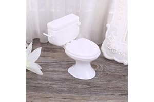 BURAN Dollhouse Miniature Furniture Vintage Bathroom Model White Toilet Baby Pretend