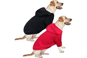 HuaLiSiJi Felpa Cane Taglia Grande Maglione per Cani Taglia Grande Pigiama per Cani, Caldo e Leggero, Tessuto Morbido Facile da Indossare e Bei Colori (5XL, Nero+Rosso)
